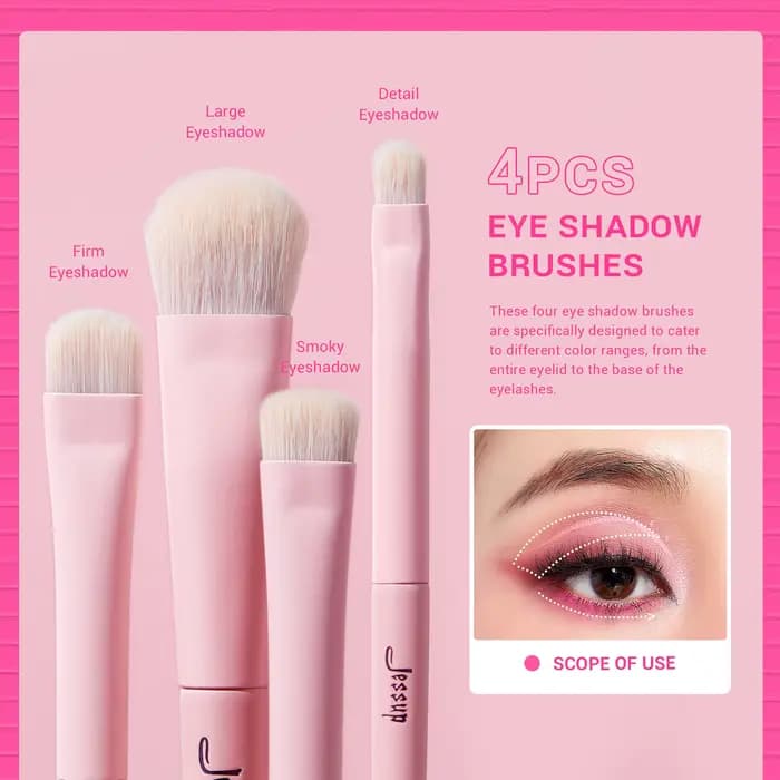 Set de pinceaux Jessup pour ombres à paupières Pinceau maquillage yeux rose Pinceau Correcteur Premi