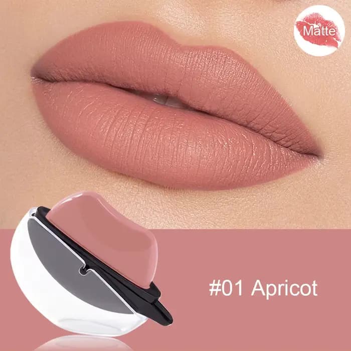 QIBEST rouge à lèvres en forme de lèvre maquillage paresseux rouge à lèvres velours mat hydratant br
