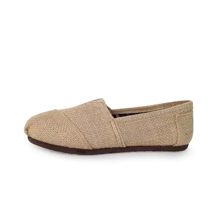 Chaussures basses décontractées en lin, style paresseux, en toile de lin, avec tressage en paille et