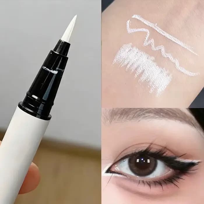Eyeliner blanc mat, stylo liquide couché, crayon ver à soie, éclaircit les coins des yeux, Pigment U