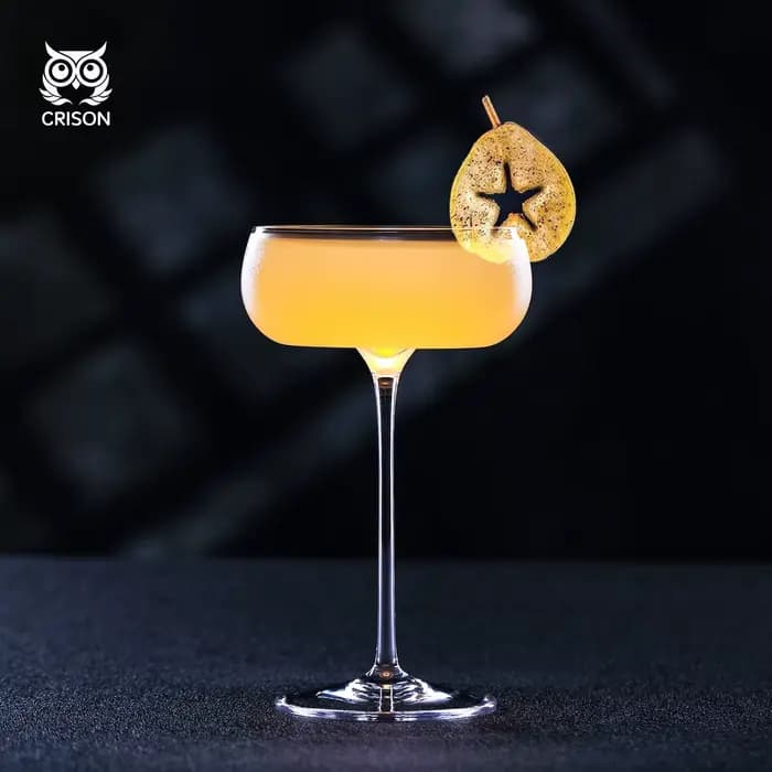PNT05 CRISON Coupe Verre à Cocktail Verre à Martini en Cristal Verres à Cocktail Art Déco Unique Pis