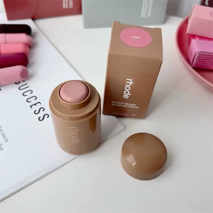 Rhode Pocket Blush LIP Stick Lip Cheek New Candy Apple Teacup Hydrating Stick Natural Rouge Powder B