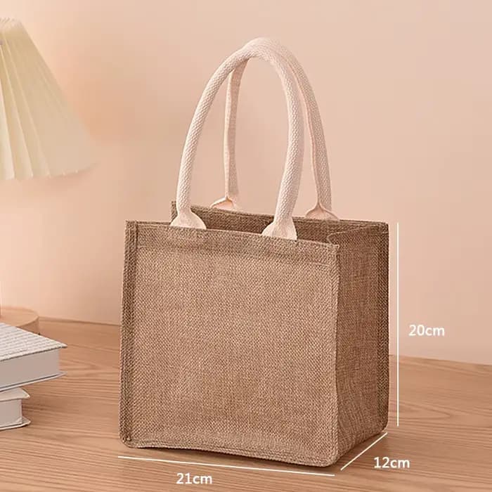 Sac en lin sacs en coton peints à la main sacs d'imitation portables en Jute sacs en lin sacs à prov