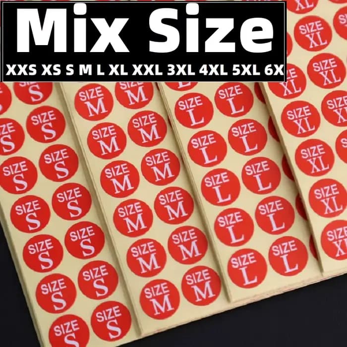 Étiquettes rondes rouges de taille de vêtements, 13mm, autocollants auto-adhésifs XXS à 6XL pour l'é