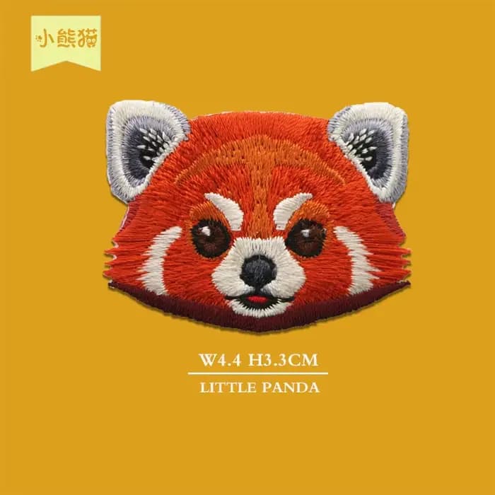 Patchs brodés thermocollants sur le thème des animaux de la forêt tropicale : Pandas rouges, ratons