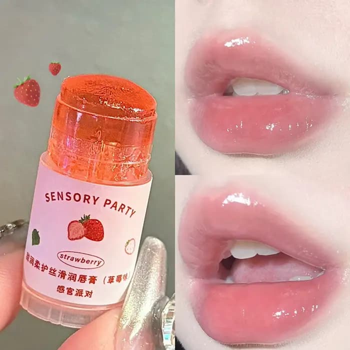 Baume à lèvres fruité hydratant anti-dessèchement et anti-gerçures, baume à lèvres transparent effet