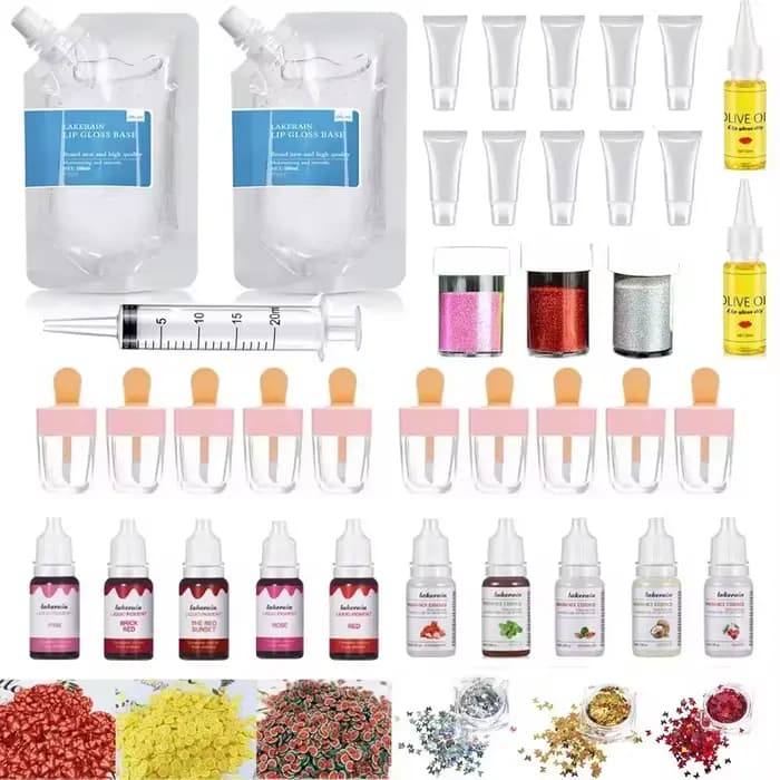 Kit de bricolage de brillant à lèvres, Gel de Base transparent hydratant avec Tube de brillant à lèv