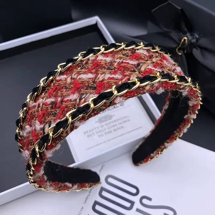 Serre-tête rouge de style européen et américain avec pinces à cheveux et bandeaux, coiffe haute pour