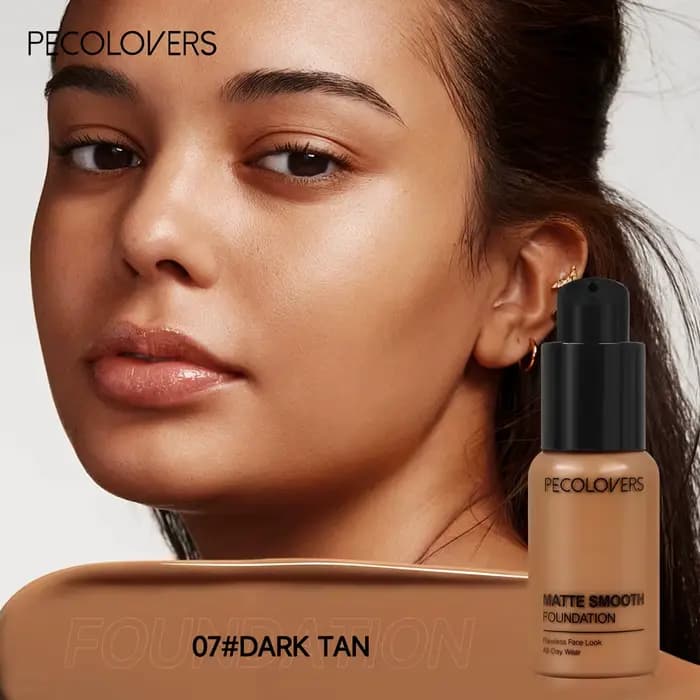 Fond de teint liquide mat et lisse – Effet naturel multicolore, couverture améliorée avec utilisatio