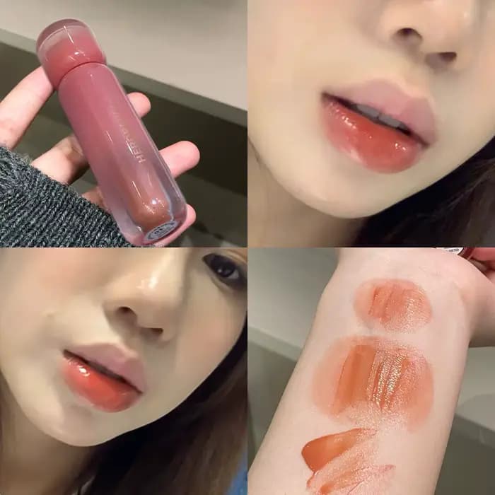 Vernis à lèvres rouge violet raisin fumé, brillant à lèvres à l'eau, liquide hydratant, teinte clair