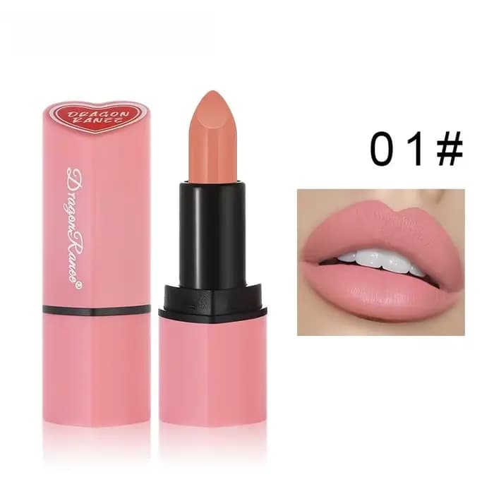 Rouge à lèvres Cœur, fini brillant haute brillance, teinte ludique rose nude rouge, hydratant, fini