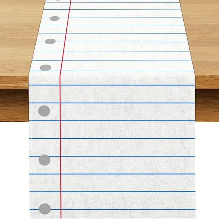 Chemin de table pour carnet de notes en composition de lin, décor de salle à manger pour la cuisine