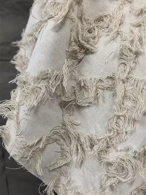 Tissu en coton et lin de Style chinois Vintage, matériel à franges découpées pour robes, vêtements,