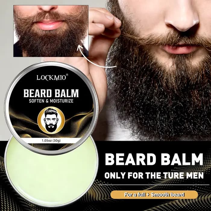 Baume adoucissant et coiffant pour barbe LOCKMIO 30g pour hommes, tenue longue durée, beurre pour mo