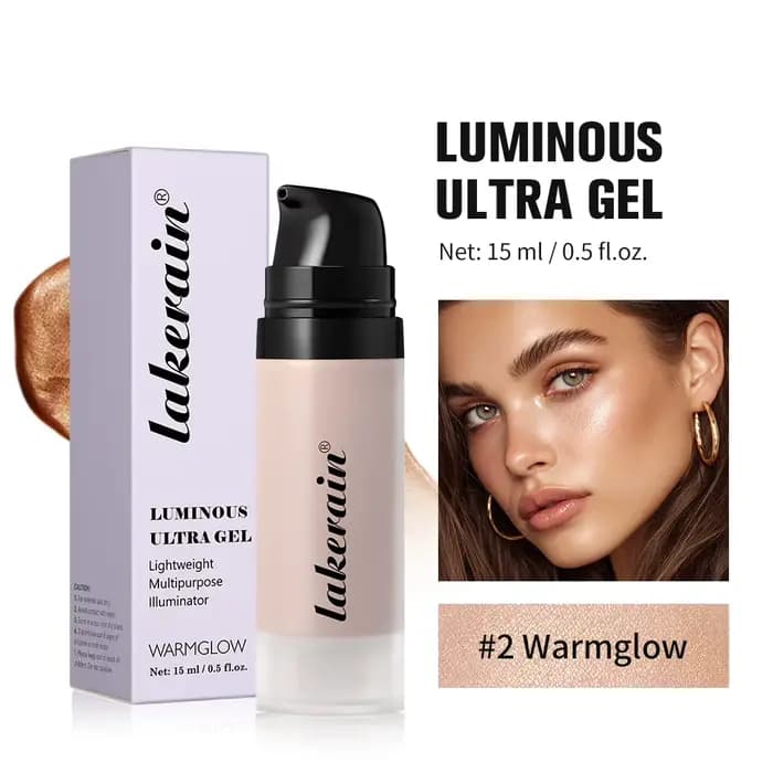 Fond de teint brillant Super Gel léger rosée polyvalent llluminateur apprêt hydratant nourrir apprêt