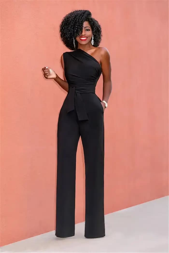 Combinaison pour femmes, col incliné, haut court, pantalon droit, ceinture, Sexy, sans manches, pant