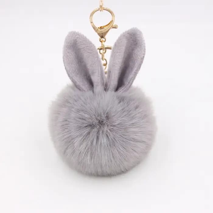 Porte-clés oreilles de lapin pelucheux, chaîne de lapin en fourrure pour femme, breloques de sac, po
