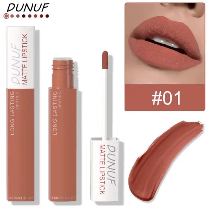 Rouge à lèvres mat, 8 couleurs, imperméable, longue durée, brun rougeâtre, teinte de maquillage, maq