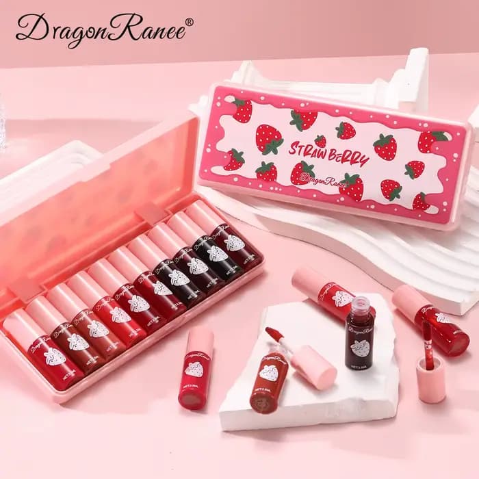 Paquet de 10 rouge à lèvres tache d'eau Lotion pour les lèvres rouge à lèvres Film de couleur durabl