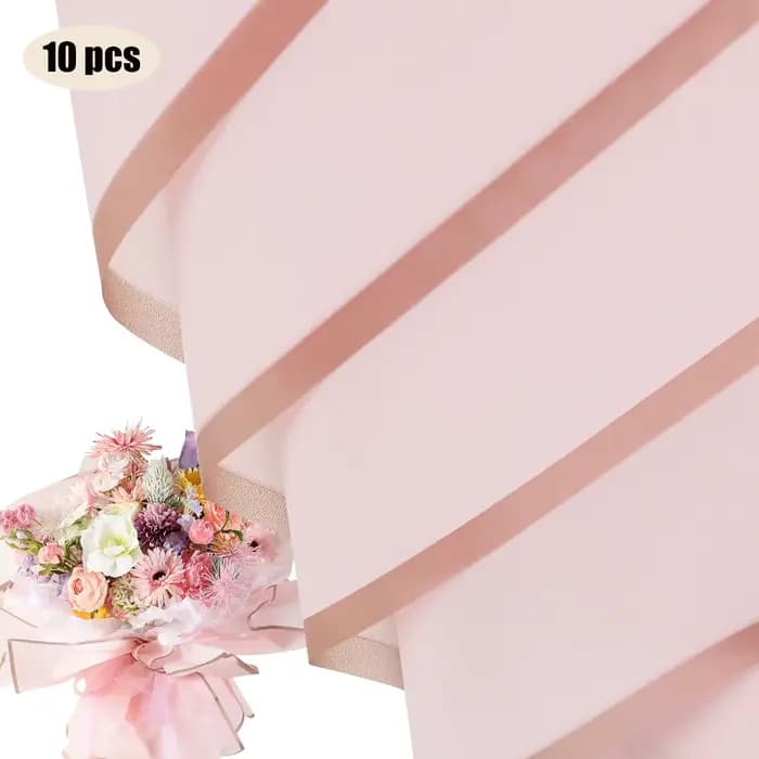 10 feuilles de papier d'emballage de fleurs avec bords dorés, emballage de bouquet imperméable – Idé