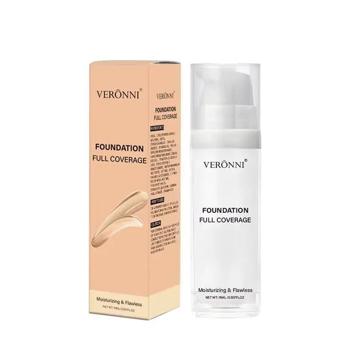 VERONNI fond de teint liquide blanc mat à couverture complète, maquillage robuste à couverture extrê
