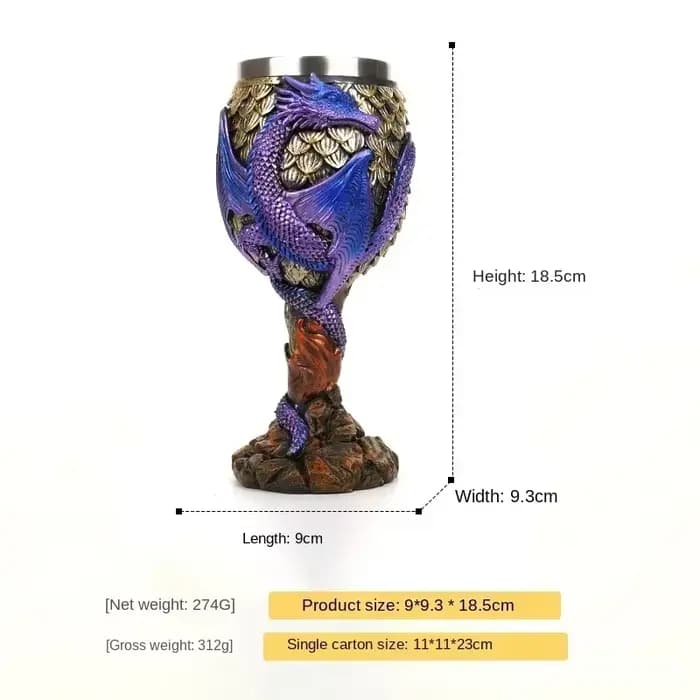 Tasse à bière Dragon 3D créative en résine 304, en acier inoxydable, gobelet à vin gothique, Viking,
