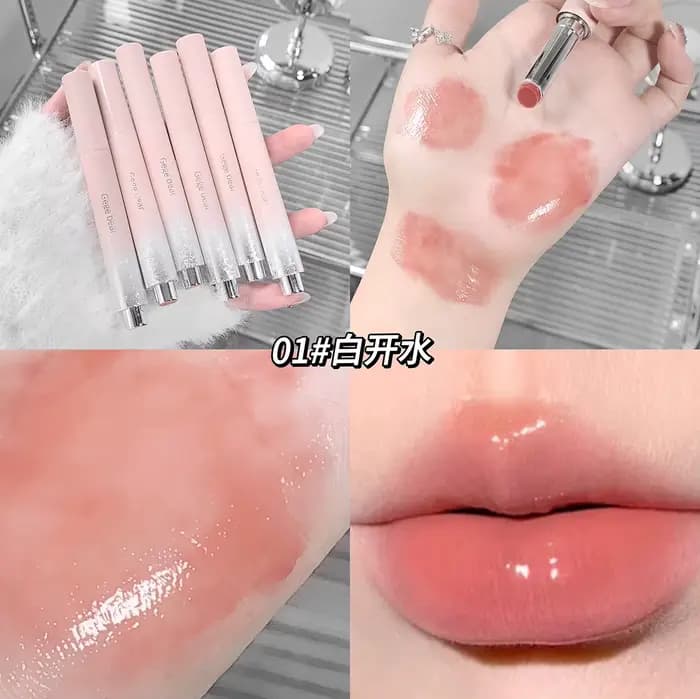 Gelée solide brillant à lèvres mignon miroir hydratant rouge marron rouge à lèvres clair hydratant l
