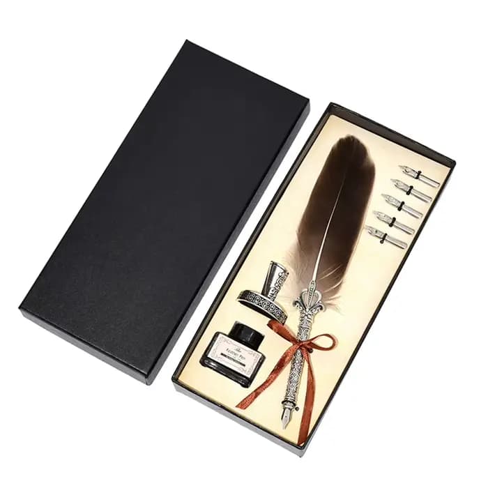Stylo à plume avec 5 pièces, Kit de stylo à encre à plumes fines, papeterie rétro, ensemble de stylo