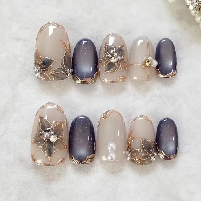 Faux ongles français en amande mate