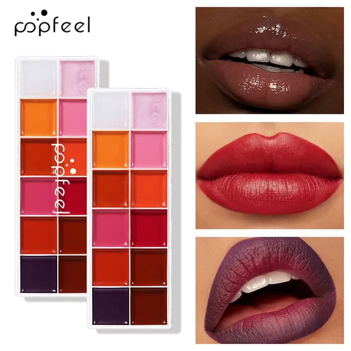 Palette de rouge à lèvres POPFEEL 12 couleurs