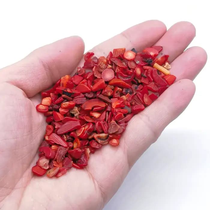 Puces de cristal de Quartz naturel de corail rouge 3-5MM, pierres précieuses de guérison Reiki, minerai de gravier culbuté, minéraux, décoration d'aquarium à faire soi-même, décoration de maison