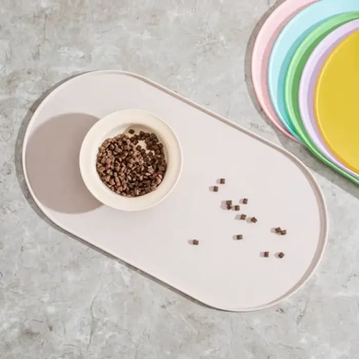 Tapis d'alimentation pour chat avec conception imperméable antidérapante, tapis de nourriture pour animaux de compagnie, Compatible avec les bols pour chat/chien, les ménages multipets, les propriétai