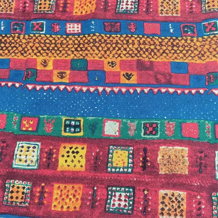 Tissu en coton et lin de 0,5/1 yard avec motifs ethniques, style bohème, adapté au bricolage, à la couture, aux nappes et aux vêtements.