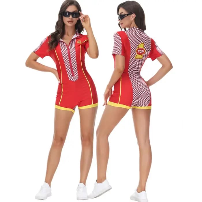 Iwing TIOANY-Costume de pilote de voiture de course pour femme, uniforme de cosplay pour fille, batterie, rouge, sexy, 2024
