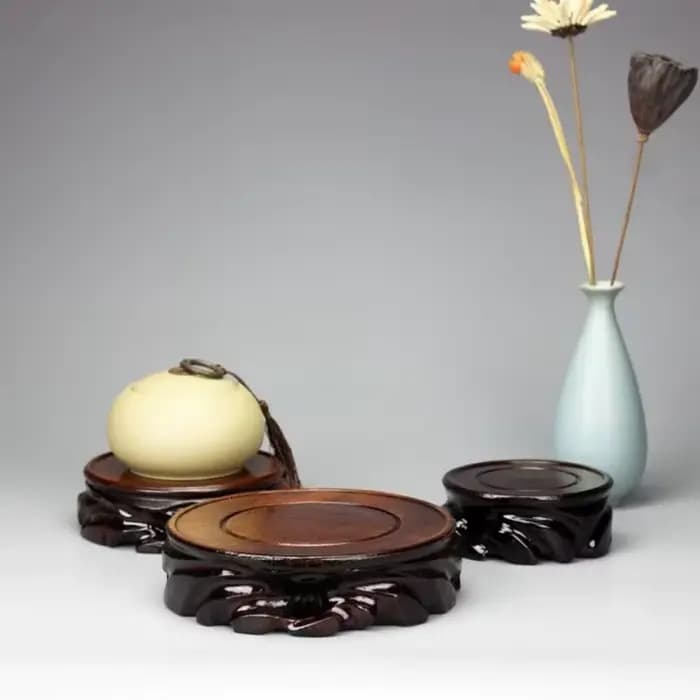 Support de Plante Rond en Bois Massif Simple, Socle Épaissi pour Pot de Fleurs, Bonsaï, Vase, Décoration d'Intérieur, Plantes Succulentes, Base de Bureau