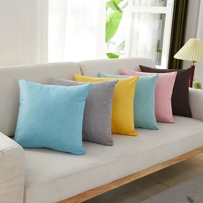 Juste de coussin en lin pour canapé, taie d'oreiller, salon, extérieur, décoration d'intérieur, 45x45cm