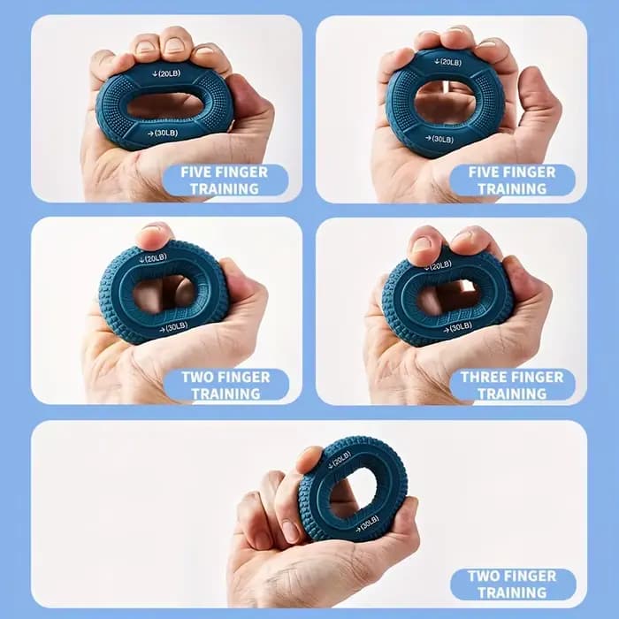 Anneau de poignée avec extenseur carpien en Silicone, anneau de doigt d'entraînement de force, augmente la puissance musculaire et la musculation, 20-80LB