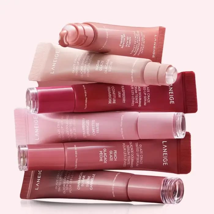 Laneige Lip Glowy léger hydratation baume à lèvres brillant teinte beurre de karité miel beignet couleur rouge