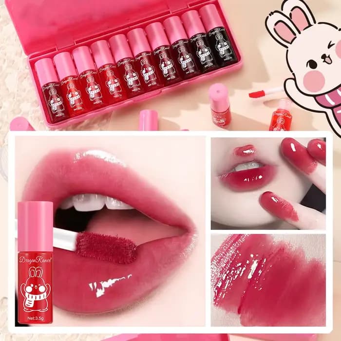 Ensemble de dix gloss à lèvres