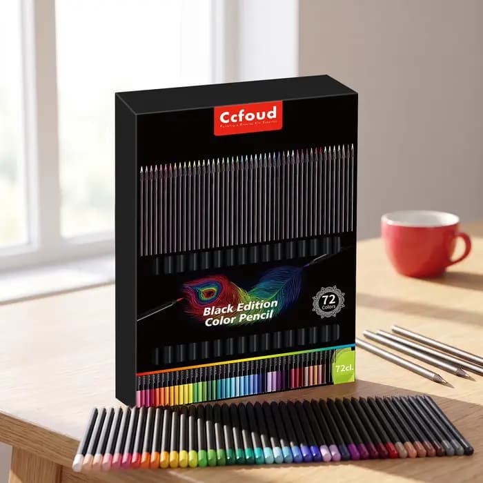 Crayons de couleur professionnels pour l'art, 24/36/48/72 couleurs, noyau souple, pigment intense, application lisse pour le dessin, l'esquisse, fournitures scolaires