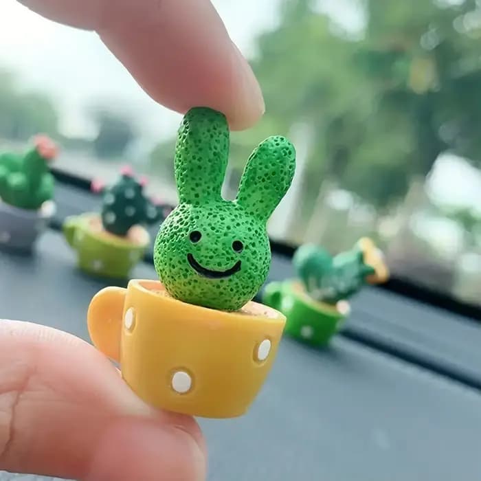 1 ensemble/4 pièces résine succulente Cactus Mini plante verte voiture bureau maison salon artisanat décoration de la maison fée jardin fée jardin