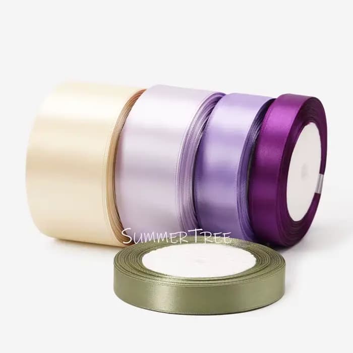 Ruban de satin 25yards 6mm - 50mm, ceinture d'emballage cadeau, nœud fait à la main, bricolage artisanal Halloween, noël, mariage, fête d'anniversaire, décoration