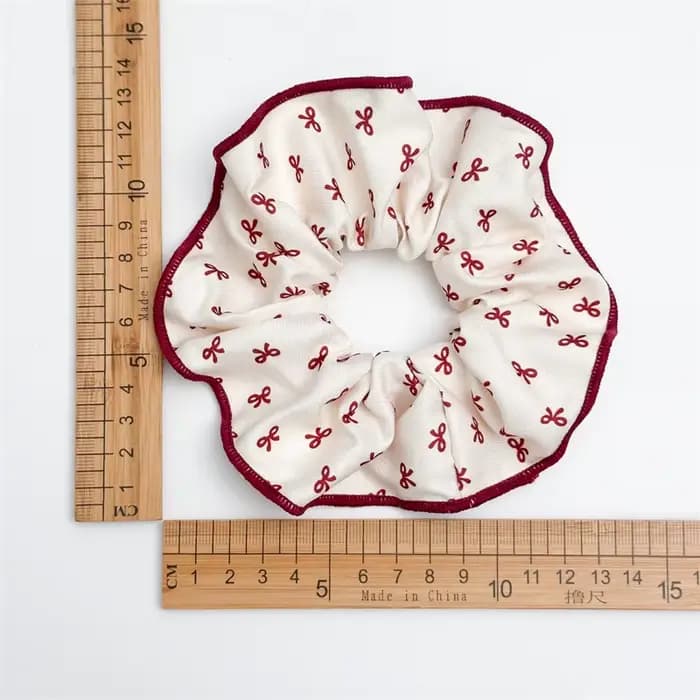 Série rouge à pois motif à carreaux nœud à volants bandeau de cheveux haute Onytail élastique bandeau de cheveux doux et mignon accessoire de cheveux