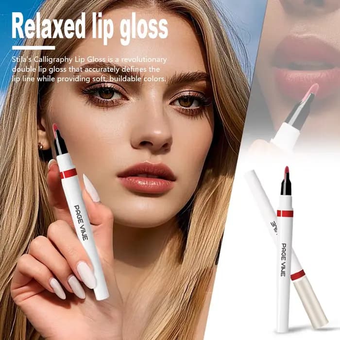 Crayon à lèvres long, gloss à lèvres doux 2-en-1