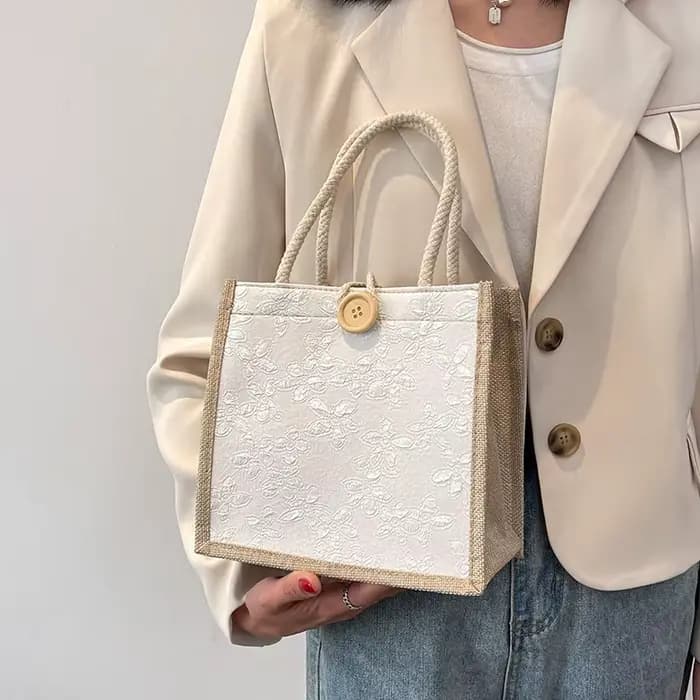 Sac à main en lin pour femme, sac fourre-tout, sac de créateur de mode, grande capacité pour voyage, sac d'épicerie