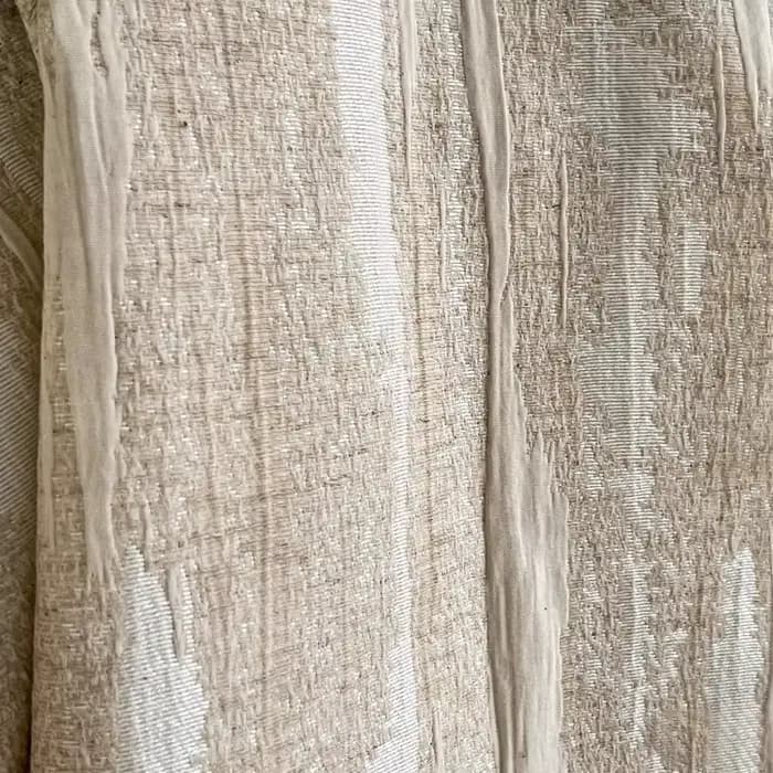 Rideaux en lin Jacquard blanc, tissu Double couche rayé en relief texturé en détresse, jupes de styliste faites à la main, matériaux artisanaux