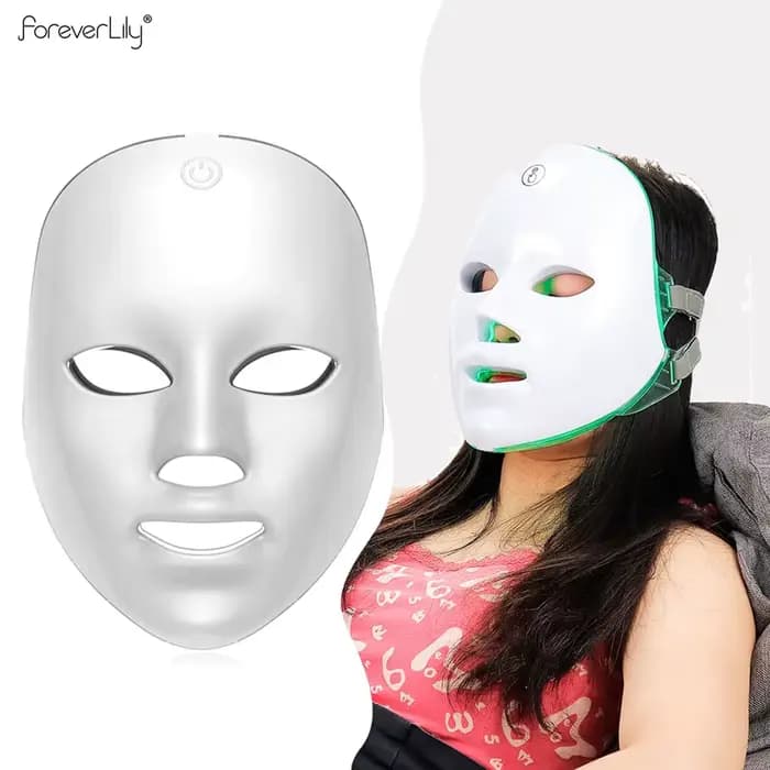Masque facial LED sans fil 7 couleurs rechargeable portable pour le rajeunissement de la peau et les soins de beauté