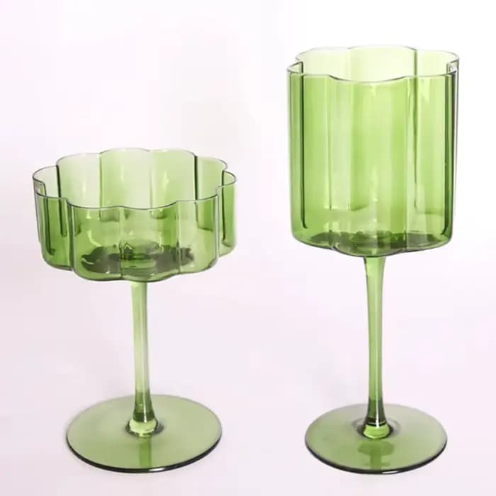 Verre à vin en cristal multicol, gobelet à cocktail, coupe à champagne transparente, lumière créative, luxe rétro, pétale, coloré