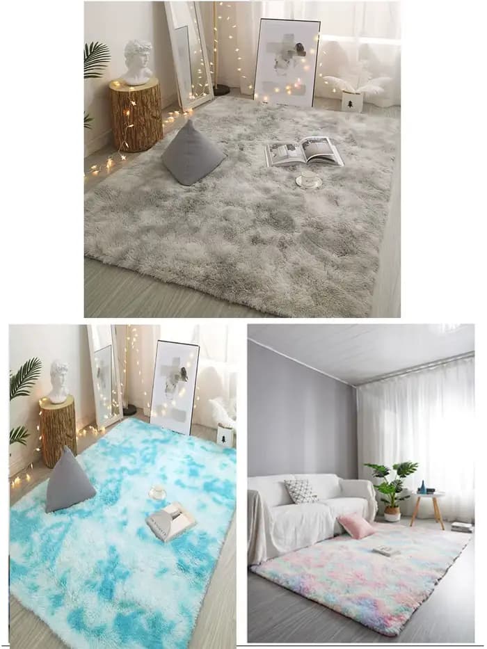 Tapis en peluche pour salon, tapis gris moelleux pour chambre à coucher, tapis antidérapant pour couloir, tapis de chevet, tapis décoratifs pour chambre
