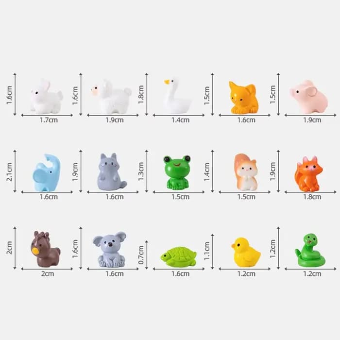 Animaux de la Zodiaque : Chat, Canard, Mouton, Écureuil, Grenouille, Tortue - Ornements de Micro-Paysage Réalistes et Mignons, Miniatures Artisanales